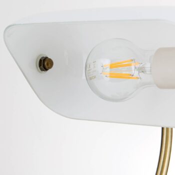 Stolová lampa Onella v bankárskom štýle opál