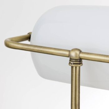 Stolová lampa Onella v bankárskom štýle opál