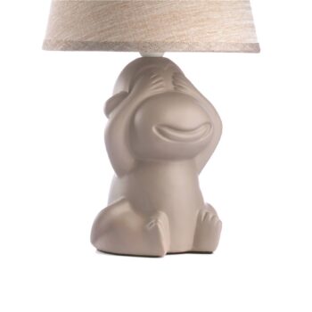 Stolová lampa Opica, hnedá, keramika, výška 28 cm, E14