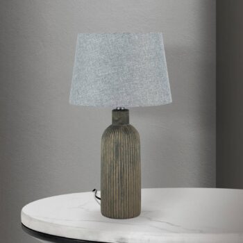 Stolová lampa Orchidea, hnedá/sivá, výška 53,5 cm, keramika/látka