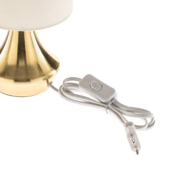 Stolová lampa Ottone s textilným tienidlom, mosadz