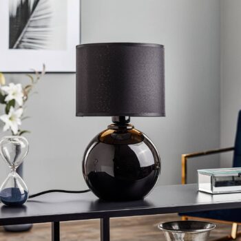 Stolová lampa Palla, Ø 20 cm, čierna/zlatá