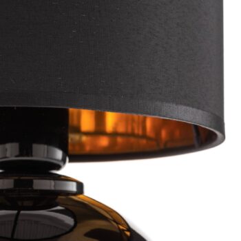 Stolová lampa Palla, Ø 20 cm, čierna/zlatá