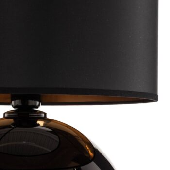 Stolová lampa Palla, Ø 36 cm, čierna/zlatá