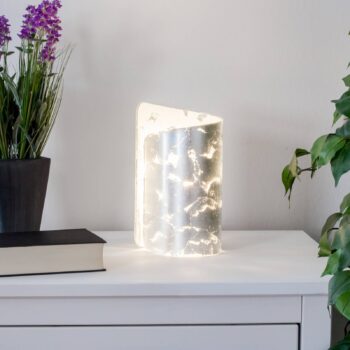 Stolová lampa Papiro, strieborná