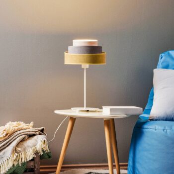 Stolová lampa Pastell Trio horčica/sivá/svetlo sivá V 50 cm