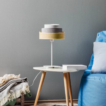 Stolová lampa Pastell Trio horčica/sivá/svetlo sivá V 50 cm