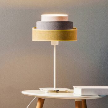Stolová lampa Pastell Trio horčica/sivá/svetlo sivá V 50 cm