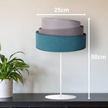 Stolová lampa Pastell Trio tyrkysová/sivá/svetlo sivá H50cm