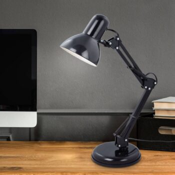 Stolová lampa Pixa, nastaviteľná, E14, čierna