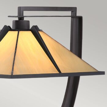 Stolová lampa Pomeroy, výška 55 cm, bronz, sklo, oceľ