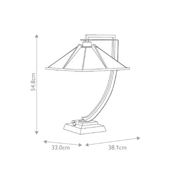 Stolová lampa Pomeroy, výška 55 cm, bronz, sklo, oceľ