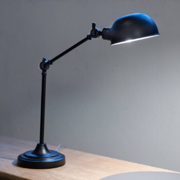 Stolová lampa Portland, nastaviteľná v dvoch smeroch, čierna