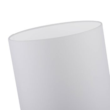 Stolová lampa Quitani Elif, biela, hranatá, tmavý dub