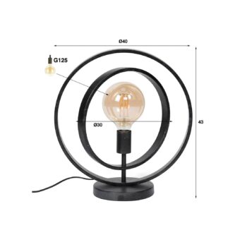 Stolová lampa Ringelbach, antracitová, 1-plameňová