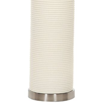 Stolová lampa Ripple, textil a porcelán, biela