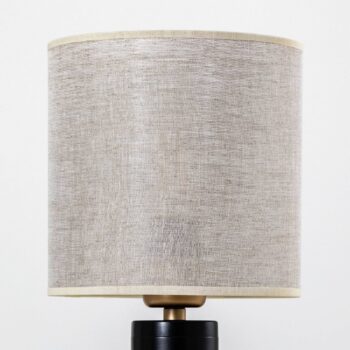 Stolová lampa Romina s plátnovým tienidlom, podstavec čierny
