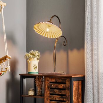 Stolová lampa Rosina v bronzovej farbe s keramickým tienidlom