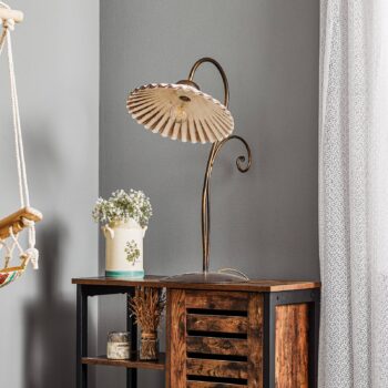 Stolová lampa Rosina v bronzovej farbe s keramickým tienidlom