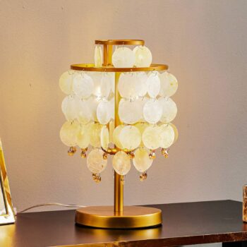 Stolová lampa Ruben s perleťovými diskami