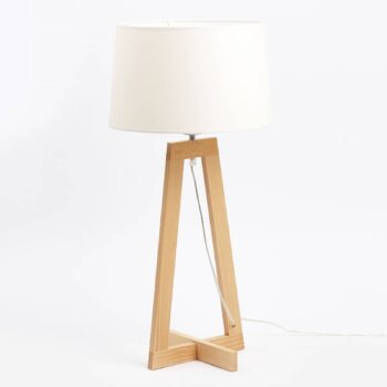 Stolová lampa Sacha LT z textilu a dreva