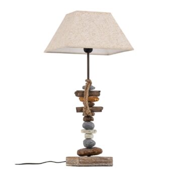 Stolová lampa Seregon s kamienkovou dekoráciou, výška 63 cm