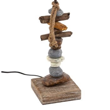 Stolová lampa Seregon s kamienkovou dekoráciou, výška 63 cm