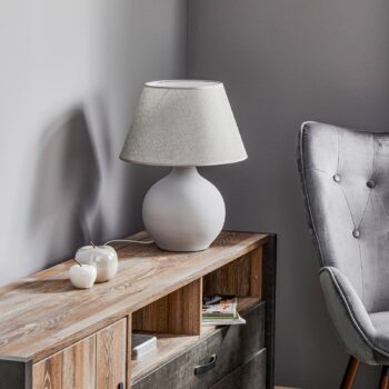 Stolová lampa Sfera, výška 53 cm, cementová/sivá