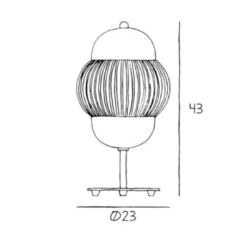 Stolová lampa Shahin, 3 svetlá, stmievateľná, sklo, výška 43 cm