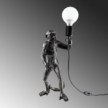 Stolová lampa Singe, čierna, polyester, výška 46 cm, opica