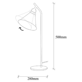 Stolová lampa Sivani MR-610, zlatá antik, kov, výška 50 cm