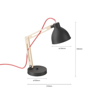 Stolová lampa Skansen, nastaviteľná, čierna