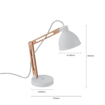 Stolová lampa Skansen, nastaviteľná, sivá