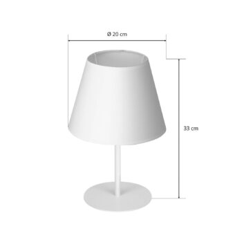 Stolová lampa Soho, kužeľovitá, výška 33 cm, biela
