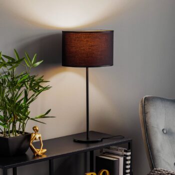 Stolová lampa Soho, valcovitá 56 cm čierna/zlatá