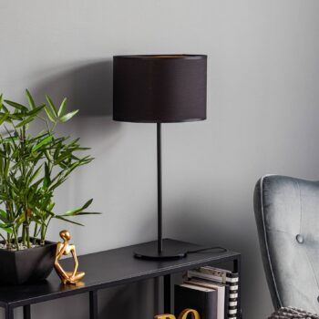 Stolová lampa Soho, valcovitá 56 cm čierna/zlatá