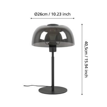 Stolová lampa Solo 2, čierna priehľadná/čierna