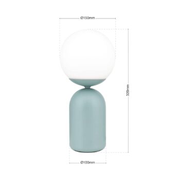 Stolová lampa Stanley, svetlozelená, výška 32 cm, keramika/sklo