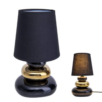 Stolová lampa Stoney, keramika a textil