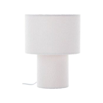 Stolová lampa Teddy, biela, výška 30 cm, látka/kov