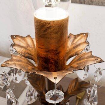 Stolová lampa Teresa s kryštálmi, bez tienidla na lampu