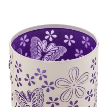 Stolová lampa Titilla v bielej farbe, tienidlo na lampu vo vnútri fialové