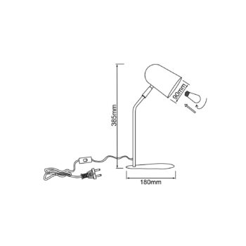 Stolová lampa Tong, čierna, výška 38 cm, kov