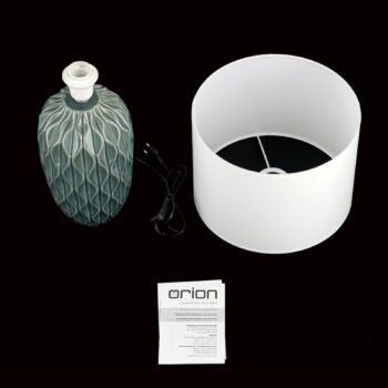 Stolová lampa Tortuga, zelená/biela, výška 49,5 cm, keramika/látka