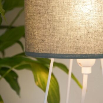 Stolová lampa Trixi, kov, látka, šalviová zelená, biela