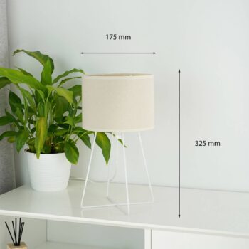 Stolová lampa Trixi s drôteným rámom biela/béžová, látka, E14