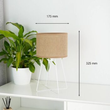 Stolová lampa Trixi s drôteným rámom biela/béžová, látka, E14