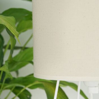Stolová lampa Trixi s drôteným rámom biela/béžová, látka, E14
