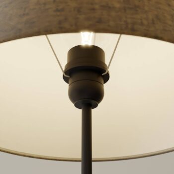 Stolová lampa Vera, látkový tienidlo a kamenný dekor, 55 cm