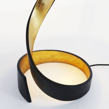 Stolová lampa Vortice, čierno-zlatá